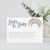水彩虹の赤ちゃんシャワーブックリクエスト エンクロージャーカード (スタンド正面)