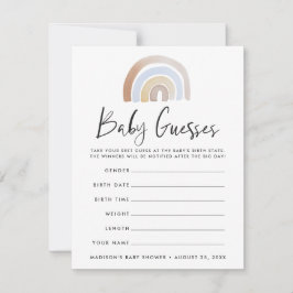 水彩虹の赤ちゃんシャワー推量ゲーム