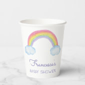 水彩虹の赤ちゃん男女兼用シャワー 紙コップ (裏面)