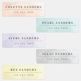 水彩虹の防水名 ラベル