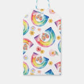 水彩虹の雲フローラハートありがとう ギフトタグ (裏面)