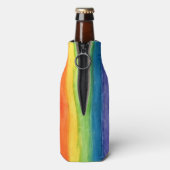 水彩虹カラフルパーソナライズされたモダン ボトルクーラー (ボトル裏面)