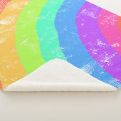 水彩虹ストライプの色 シェルパブランケット (3/4)