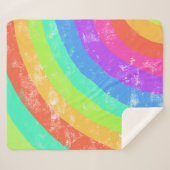 水彩虹ストライプの色 シェルパブランケット (正面(横))