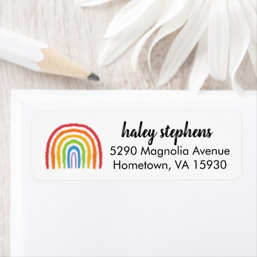 水彩虹パーソナライズされた差出人住所研究室 ラベル (インサイチュ)
