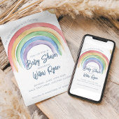 水彩虹ベビーシャワー招待状 | タイプ 招待状