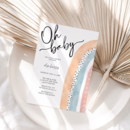 水彩虹ベビーシャワー招待状 招待状