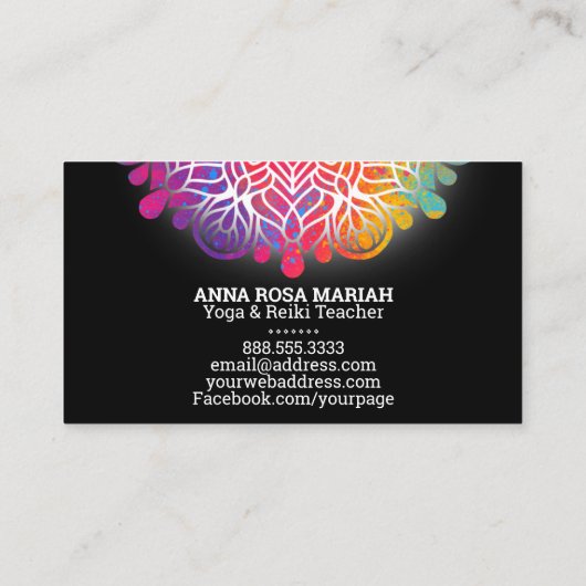 *~*水彩虹マンはっきりしたダラスピリチュアル 名刺 (裏面)