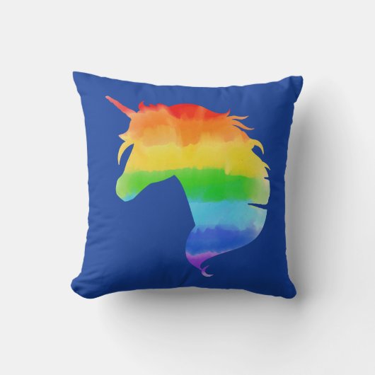 水彩虹ユニコーン クッション (正面)
