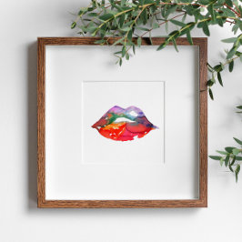 水彩虹唇メイクアップブランディング ポスター