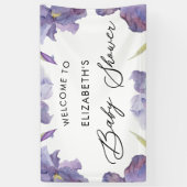 水彩虹彩フローラ春ガーデンウェルカムサイン 横断幕 (縦)