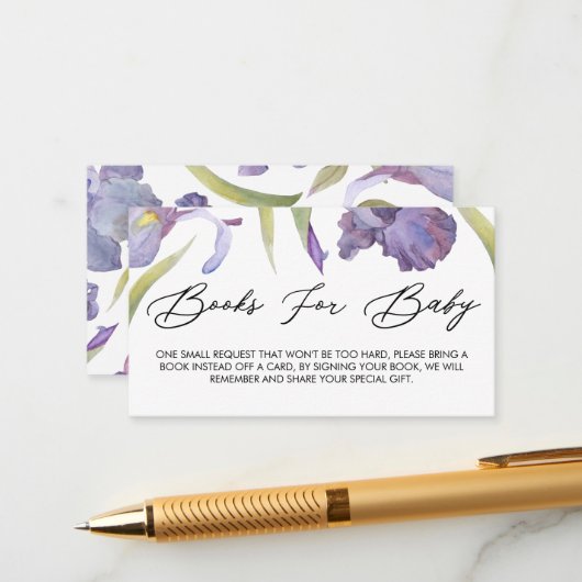 水彩虹彩フローラ春ガーデンブックスフォーBab エンクロージャーカード (正面/裏面インサイチュ)