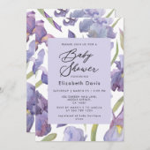 水彩虹彩フローラ春ガーデンベビーシャワー 招待状 (正面/裏面)