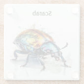 水彩虹彩甲虫カスタム、 ガラスコースター (裏面)