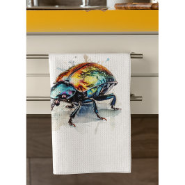 水彩虹彩甲虫カスタム、 キッチンタオル