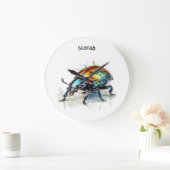 水彩虹彩甲虫カスタム、 ラージ壁時計 (ホーム)