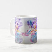 水彩虹彩花絵画の虹彩 コーヒーマグカップ (正面左)