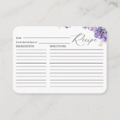 水彩虹彩薄紫レシピカード囲いカード エンクロージャーカード (正面)