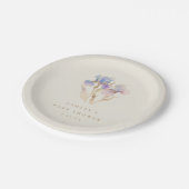 水彩虹彩赤ちゃんシャワー ペーパープレート (アングル)