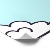 水彩虹彩雲継ぎ目無し紋様 ポスター (角)