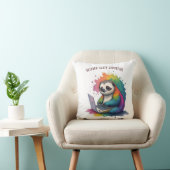 水彩虹色かわいいスローガストコンピューティング クッション (椅子)