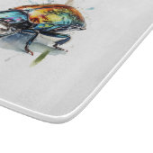 水彩虹色のカブトムシ カッティングボード (角)