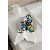 水彩虹色のカブトムシ キッチンタオル