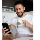 水彩虹色のカブトムシ コーヒーマグカップ