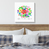 水彩虹色の花 キャンバスプリント (インサイチュ (寝室))