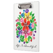 水彩虹色の花 クリップボード (左)