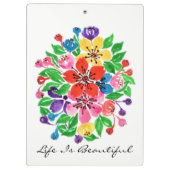 水彩虹色の花 クリップボード (裏面)