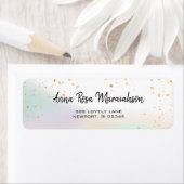 *~* 水彩虹色パステルゴールドグリッター ユニコーン ラベル (インサイチュ)