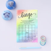 水彩虹色ベイビービンゴペーパーゲームカード チラシ (シングル)