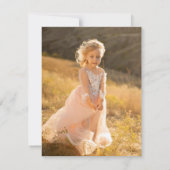 水彩虹色ユニコーン誕生日パーティー サンキューカード (裏面)