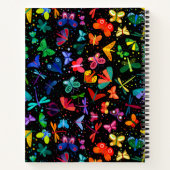 水彩虹色蝶々子供用パーソナライズド ノートブック (裏面)