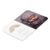 水彩虹色誕生発表葉書 マグネット (左側)