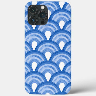 水彩虹 – 青パターン iPhone 13 PRO MAXケース