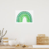 水彩虹 | St. Patrick's Day Shamrocks ポスター (キッチン)