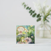 水彩蛙の花 スクエア名刺 (スタンド正面)