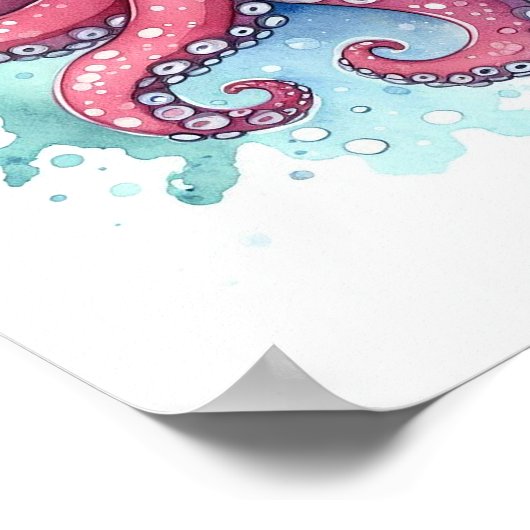 水彩蛸 ポスター (角)