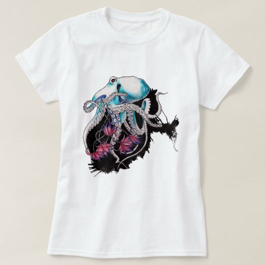 水彩蛸 Tシャツ (デザイン正面)