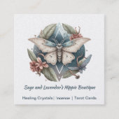 水彩蛾と花スクエアビジネスカード スクエア名刺 (正面)