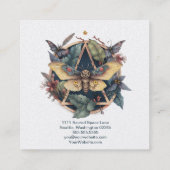 水彩蛾と花幾何学模様 スクエア名刺 (裏面)