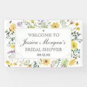 水彩蜂と繊細な野の花のベイビーシャワー 横断幕 (横)