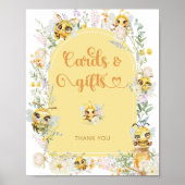 水彩蜂のカードと贈り物 ポスター (正面)