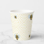 水彩蜂の模様 紙コップ (正面)
