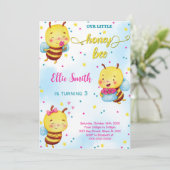 水彩蜂の誕生日招待状 招待状 (スタンド正面)