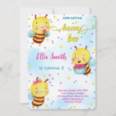 水彩蜂の誕生日招待状 招待状 (正面)