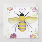 水彩蜂蜜ビーノートカード サンキューカード (正面)