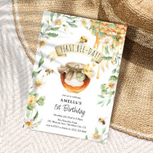 水彩蜂蜜ファースト・ビー・デイ1回目の誕生日